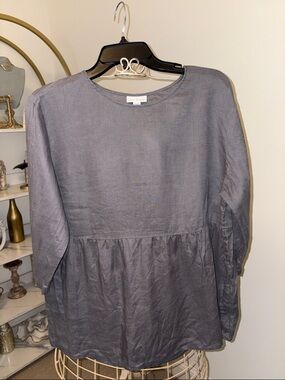 J. Jill Slate Gray Linen top